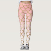 Rosa Ombre GoldGlitzer-Meerjungfrau stuft Leggings (Vorderseite)
