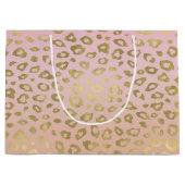 Rosa Ombre Goldleopard-Druck Große Geschenktüte (Vorderseite)