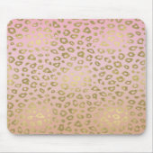 Rosa Ombre Goldleopard-Druck Mousepad (Vorne)