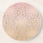 Rosa Ombre Goldleopard-Druck Untersetzer (Vorne)
