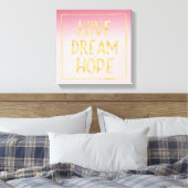 Rosa Ombre GoldLiebe-Traum-Hoffnung Leinwanddruck (Insitu (Schlafzimmer))