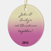 Rosa Ombre Gradient Fad Personalisiert Name Orname Keramikornament (Links)