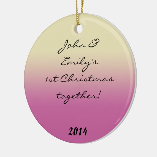 Rosa Ombre Gradient Fad Personalisiert Name Orname Keramikornament (Links)