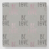 Rosa Ombre Gray Be Liebe Herz Steinuntersetzer (Vorderseite)