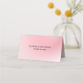 Rosa Ombre Hintergrund Platzkarte (Rückseite)