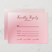 Rosa Ombre Hintergrund RSVP Karte (Vorne/Hinten)