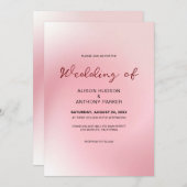 Rosa Ombre Hintergrundhochzeit Einladung (Vorne/Hinten)