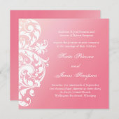 Rosa Ombre Hochzeits-Einladung Einladung (Vorne/Hinten)
