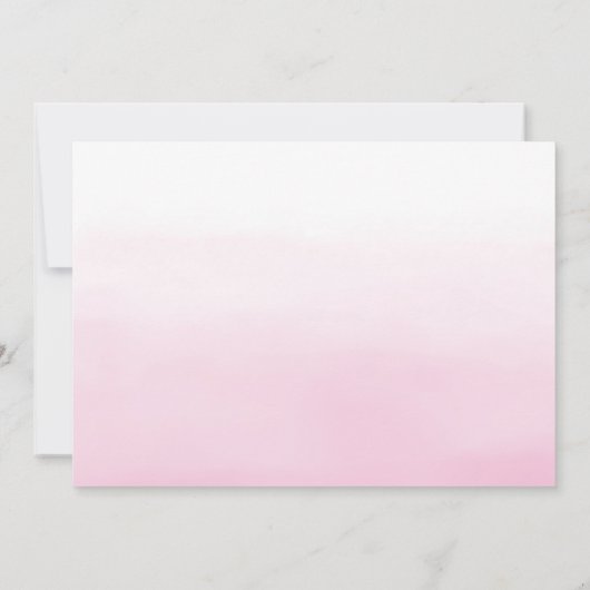 Rosa Ombre Kinderdusche Einladung (Rückseite)