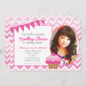 Rosa Ombre Kuchen-Geburtstagseinladung Einladungen (Vorne/Hinten)