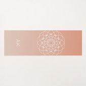 Rosa Ombre Mandala mit benutzerdefinierten Initial Yogamatte (Rückseite (Horizontal))