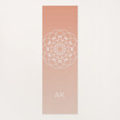 Rosa Ombre Mandala mit benutzerdefinierten Initial Yogamatte (Rückseite)