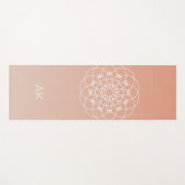 Rosa Ombre Mandala mit benutzerdefinierten Initial Yogamatte (Vorderseite (Horizontal))
