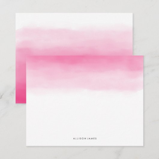 Rosa Ombre Mitteilungskarten (Vorne/Hinten)