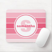 Rosa Ombre Monogramm Mousepad (Mit Mouse)