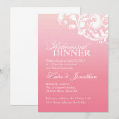 Rosa Ombre Probe Dinner Einladungen (Vorne/Hinten)