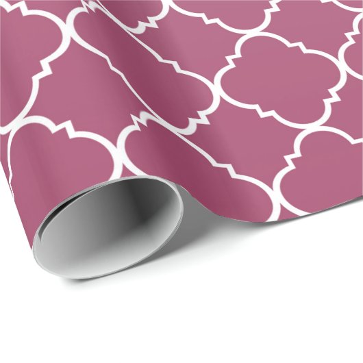 Rosa Ombre Quatrefoil Geschenkpapier (Rolleneckpunkt)
