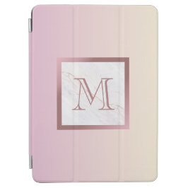 Rosa Ombre Rose Gold Monogram iPad Mini Hülle