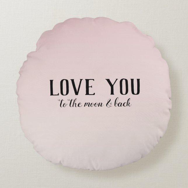 Rosa Ombre Rundes Kissen (Vorderseite)