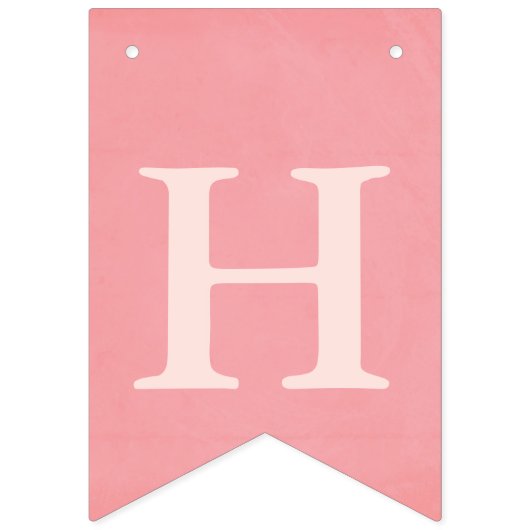 Rosa Ombre rustikales strukturiertes alles Gute Wimpelkette (Zweite Fahne)