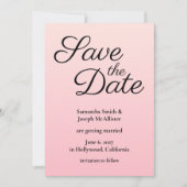 Rosa Ombre Save The Date (Vorderseite)