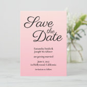 Rosa Ombre Save The Date (Stehend Vorderseite)