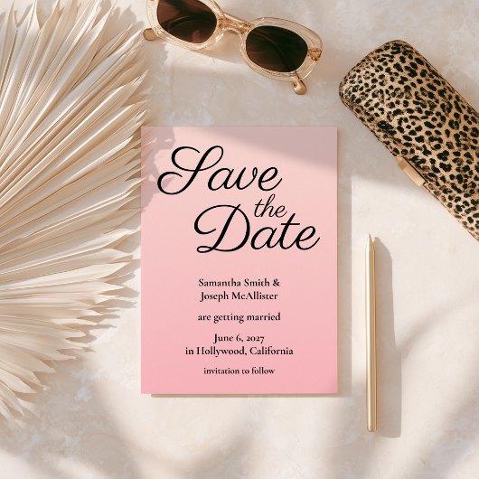 Rosa Ombre Save The Date