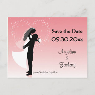 Rosa Ombre Save The Date Hochzeitspostkarte Ankündigungspostkarte