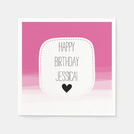 Rosa Ombre Serviette (Vorderseite)