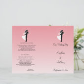 Rosa Ombre Silhouette feierliches Hochzeitsprogram (Stehend Vorderseite)