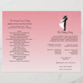 Rosa Ombre Silhouette feierliches Hochzeitsprogram (Rückseite)