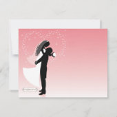 Rosa Ombre Silhouette Formal Dusche Einladung (Rückseite)