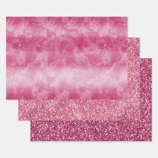 Rosa Ombre Streifen Geschenkpapier Set (Set)