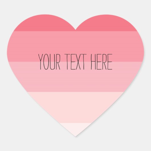 Rosa Ombre Streifen Herz Herz-Aufkleber (Vorderseite)