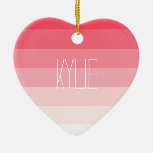 Rosa Ombre Streifen Keramikornament (Vorne)