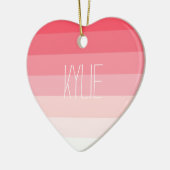 Rosa Ombre Streifen Keramikornament (Links)