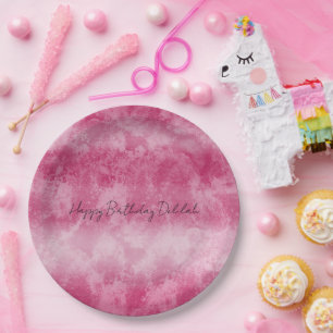 Rosa Ombre Streifen Pappteller