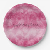Rosa Ombre Streifen Pappteller (Vorderseite)