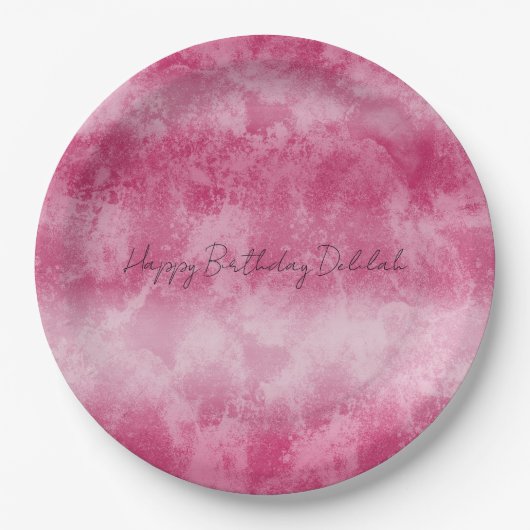 Rosa Ombre Streifen Pappteller (Vorderseite)