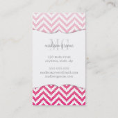 Rosa Ombré Zickzack aztekisches Stammes- Visitenkarte (Rückseite)