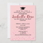 Rosa Ombree Abschluss Einladung (Vorderseite)