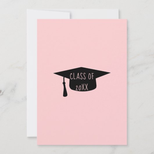 Rosa Ombree Abschluss Einladung (Rückseite)