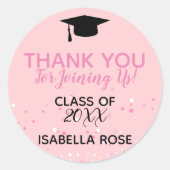 Rosa Ombree Abschluss Runder Aufkleber (Vorderseite)