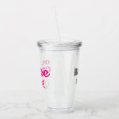 Rosa On Cruise Mode mit Goldkronenmonogramm Acryltrinkbecher (Links)