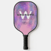 Rosa Opa Monogrammiert Pickleball Schläger (Vorderseite)