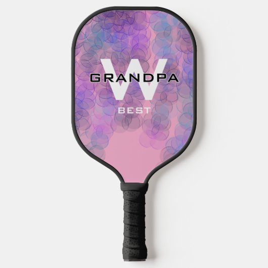 Rosa Opa Monogrammiert Pickleball Schläger (Vorderseite)