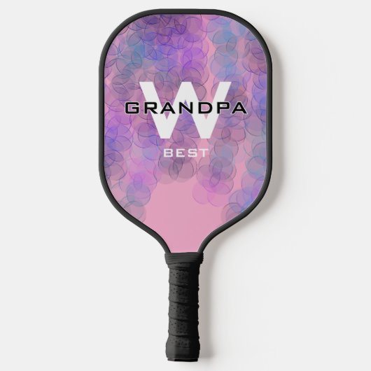 Rosa Opa Monogrammiert Pickleball Schläger (Rückseite)