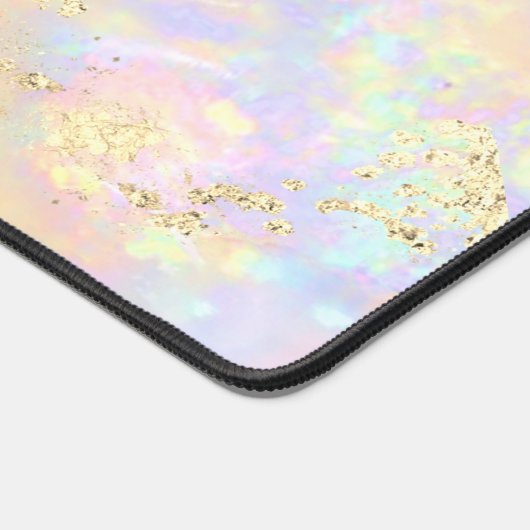 Rosa Opal-Design Imitate klobiger Glitzer Schreibtischunterlage (Ecke)