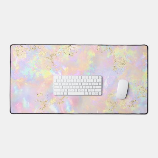 Rosa Opal-Design Imitate klobiger Glitzer Schreibtischunterlage (Tastatur & Maus)