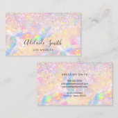 Rosa-Opal-Edelstein-Imitate Glitzer Visitenkarte (Vorne/Hinten)